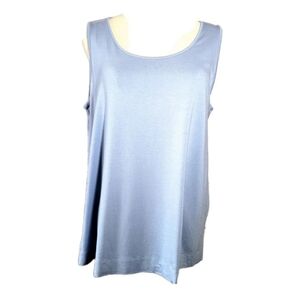 J Jill Wearever Tunic Tank Top Womens Size M Blue Sleeveless Stretch Classic